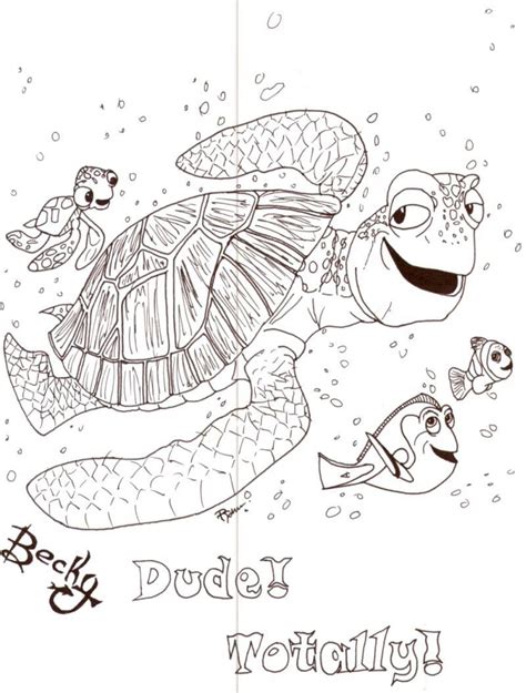 finding nemo crush coloring pages ryan fritzs coloring pages