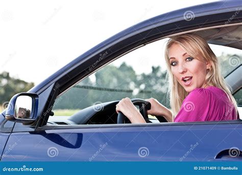 blonde girl driver stock image image  young girl