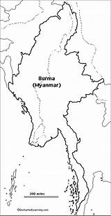 Map Burma Myanmar Outline Enchantedlearning Outlinemap Asia sketch template