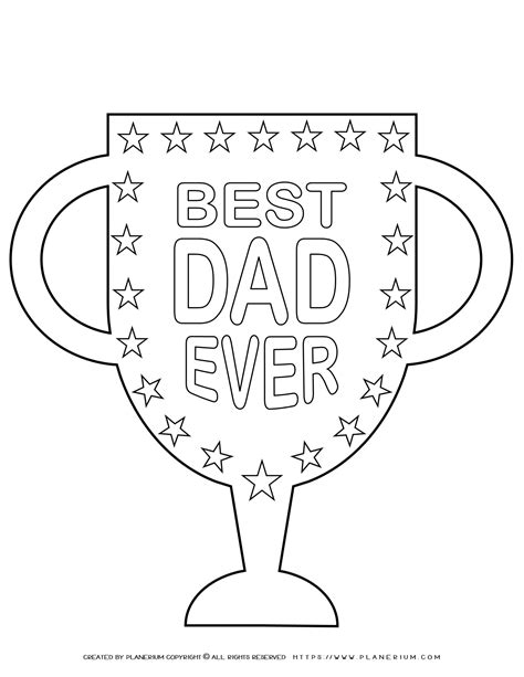 fathers day coloring page  dad  trophy planerium