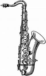 Saxophone Musical Sax Stamp Jazz Tattoo Freevintagedigistamps Vintage Tenor Music Instrument Digital Instruments Players sketch template