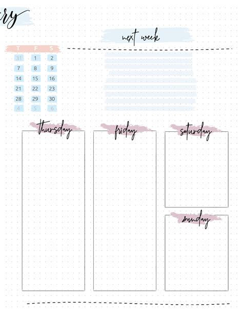 monthly bullet journal layout pages  printable planners
