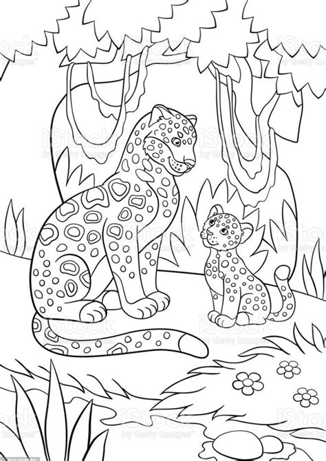 coloring pages jaguar  jungle coloring pages  kids