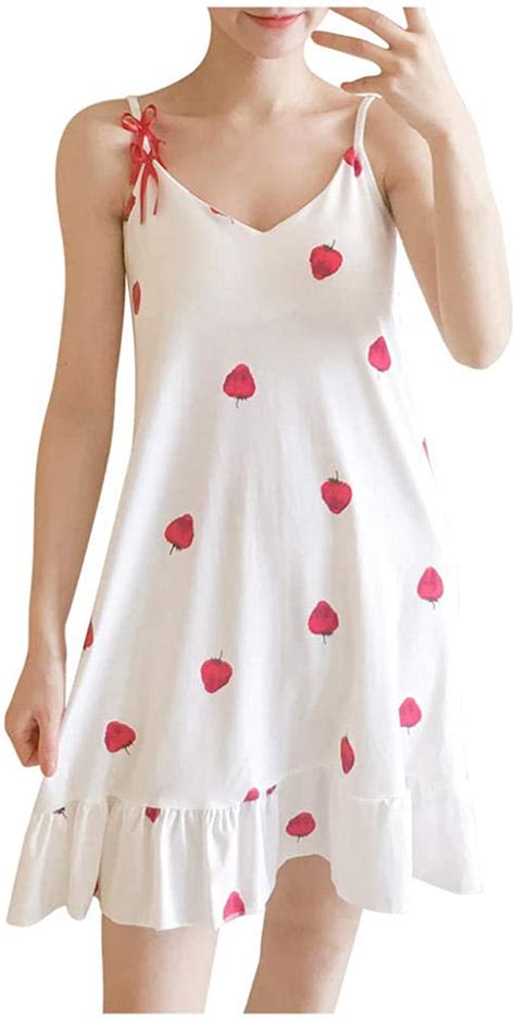 women s erotic lingerie strawberry print nightgowns for women sexy