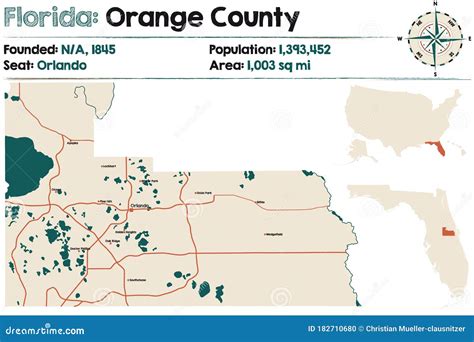 orange county map  california vector illustration cartoondealer