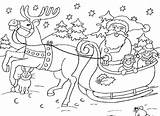Sleigh Coloring Santa Reindeer Flying Pages Printable His Getcolorings Getdrawings Print Color Colorings sketch template