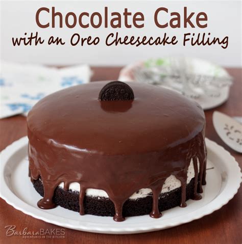 Chocolate Cake With An Oreo Cheesecake Filling From