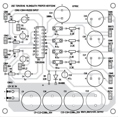 channel audio amplifier schematic diagram