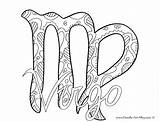 Virgo Coloring Pages Zodiac Signs Printable Adult Color Doodle Alley Sheets Print Colouring Dream Name Astrology Tattoo Drawings Books Misc sketch template