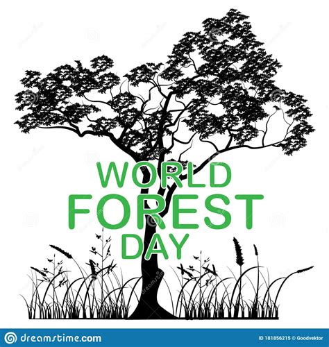 poster world forest day print nature  march stock vector