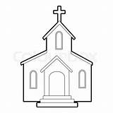 Church Outline Icon Clipart Illustration Vector Style Christian Kids Choose Board Preview sketch template