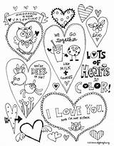 Coloring Pages Valentines Printable Heart Hearts Print Valentine Sheets Cards sketch template