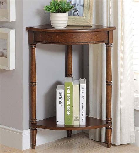 corner tableplant stand antique white plow hearth