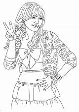 Celebrity Hannah Montana Coloring Pages Books Printable Q2 sketch template