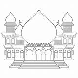 Mosque Adabi Colouring sketch template