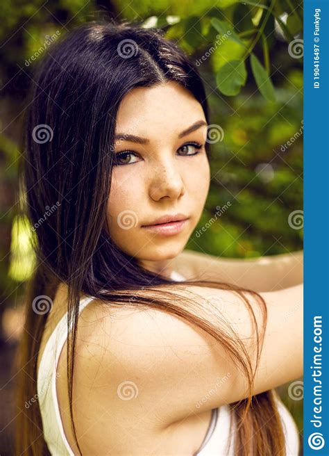 Long Haired Beautiful Woman Close Up Stock Image Image Of Fashion