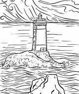 Lighthouse Coloring Pages Printable Scenery Adults House Beach Kids North Paint Colouring Lighthouses Carolina Sheets Print Sea Number Bible Color sketch template