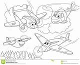 Planes Helicopters Transport Faces Coloring Cartoon Live Illustration Vector Preview sketch template