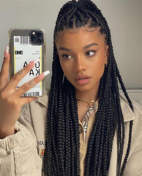 Black Love 🖤 On Instagram “mirror Selfies ” Cute Box Braids