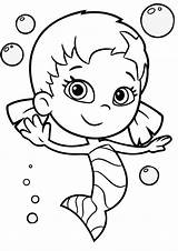 Bubble Guppies Coloring Oona Bubulle Guppy Mycoloring Bubba Momjunction sketch template