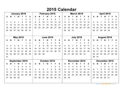 2015 Year At A Glance Printable Search Results