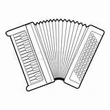 Accordion Coloring Outline Pages Drawing Template Sketch sketch template