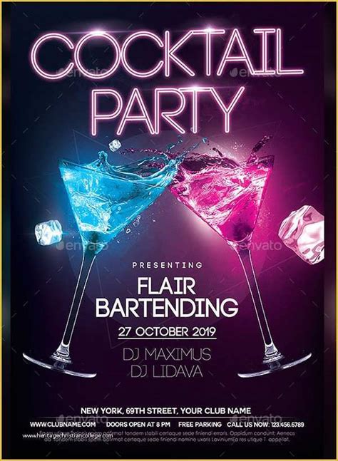 party flyer templates   awesome cocktail flyer designs