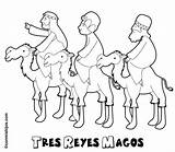 Coloring Reyes Magos Pages Tres Kings Los Navidad Dia Three Feliz Epiphany Google sketch template