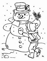 Snowman Coloring Boy Finishing Giant His Mr Children Winter Netart Color sketch template