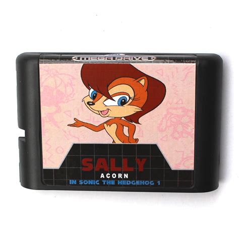 Sally Acorn In Sonic The Hedgehog 2 Game Cartridge Newest 16 Bit Game
