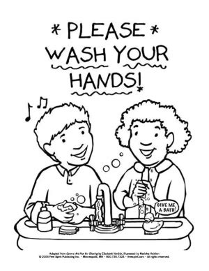 wash hands coloring book page elizabeth verdick