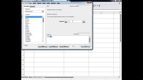 openoffice calc functions abs youtube