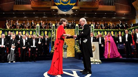 women in rare company accept nobel prizes in physics and chemistry