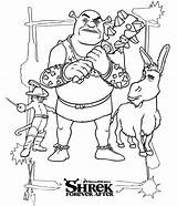 Shrek Coloring Pages Disney sketch template