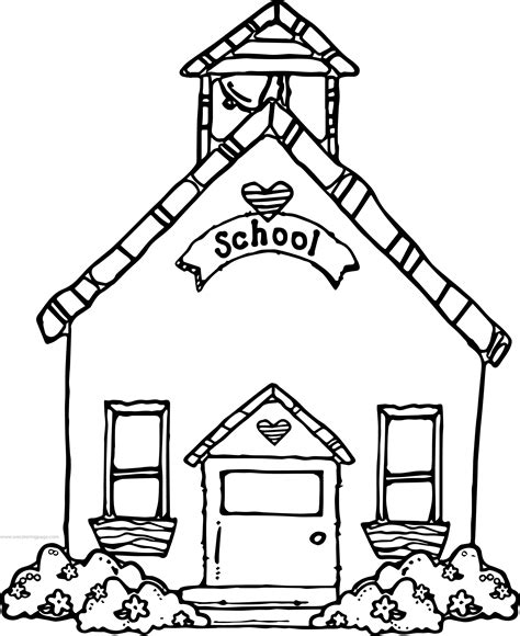 schoolhouse clipart coloring page schoolhouse coloring page