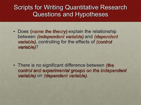 research questions hypotheses