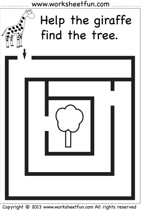beginner mazes preschool  kindergarten  worksheets