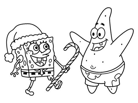 spongebob christmas coloring page coloring pages