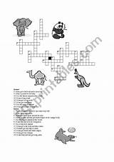 Crossword Animal Worksheet Preview sketch template