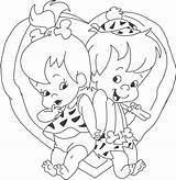 Bam Pebbles Draw Coloring Pages Drawing Cartoon Flinstones Bambam Google Valentines Heart Finished sketch template