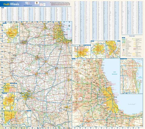 illinois state map map  illinois  cities