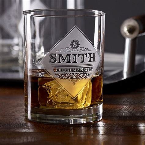Personalized Etched Premium Spirits Whiskey Glasses Set Of 4