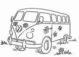 Vw Bus Van Camper Drawing Volkswagen Sketch Coloring Line Pages Motorhome Embroidery Cars Campervan Colouring Hippie Kleurplaten Stamps Drawings Camping sketch template