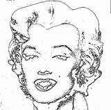 Warhol Marilyn Monroe Printablecolouringpages sketch template