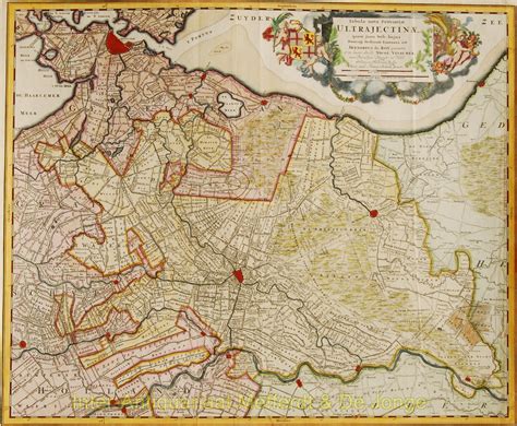 antique map utrecht province original  century engraving dutch history