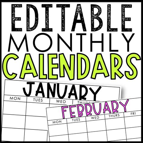 monthly editable wall chart  calendar printable vrogue