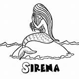 Sirena Sirenas Hadas Niños sketch template