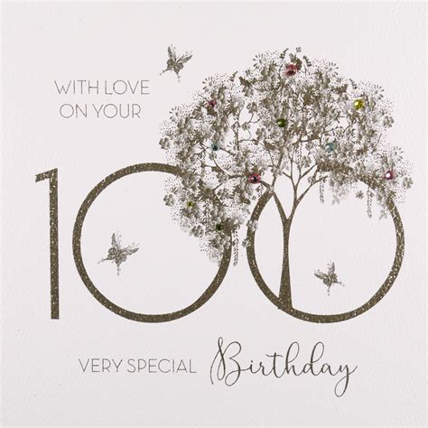 with love on your very special birthday handmade 100th birthday card
