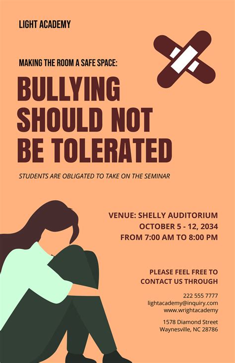 classroom anti bullying poster  psd illustrator word publisher