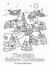 Noel Nuit Twas Rested Colouring Chalet Primanyc Trace Laminas Library Colorier sketch template